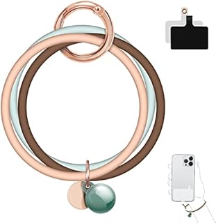 ROCONTRIP Phone Lanyard 3 in 1 Mobile Phone Chain Colourful Silicone Phone Wrist Strap Phone Charm with 2 Patch for Most Smartphone Case for Keychain ID Card Holder