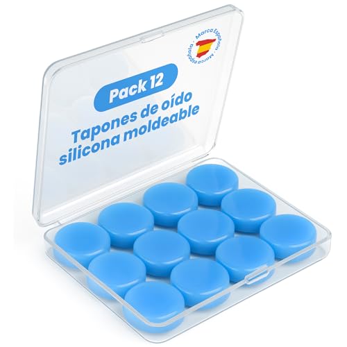 DEIA23 SUPERPACK Tapones de Oído de Silicona Moldeable – Pack 12 | Aislamiento de ruido para dormir, estudiar y viajar | Protección auditiva suave, ajuste personalizado y reutilizable.