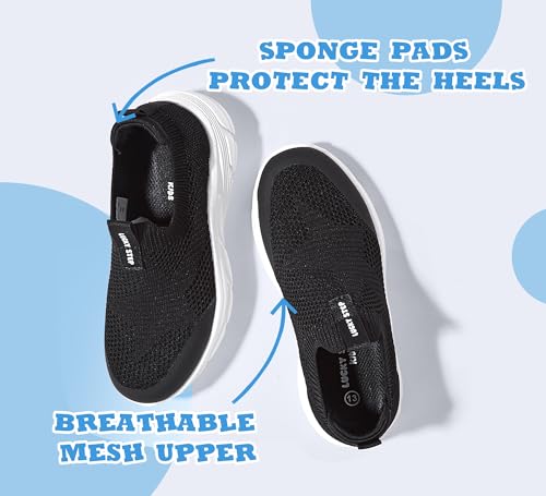 LUCKY STEP Boys Girls Slip On Sneakers Breathable Mesh Walking Shoes Lightweight Casual Running Athletic for Little Kids2