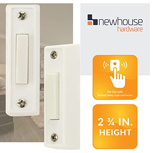 Newhouse Hardware Bt1W Unlighted Doorbell Button, 1-Pack, White #TOP2