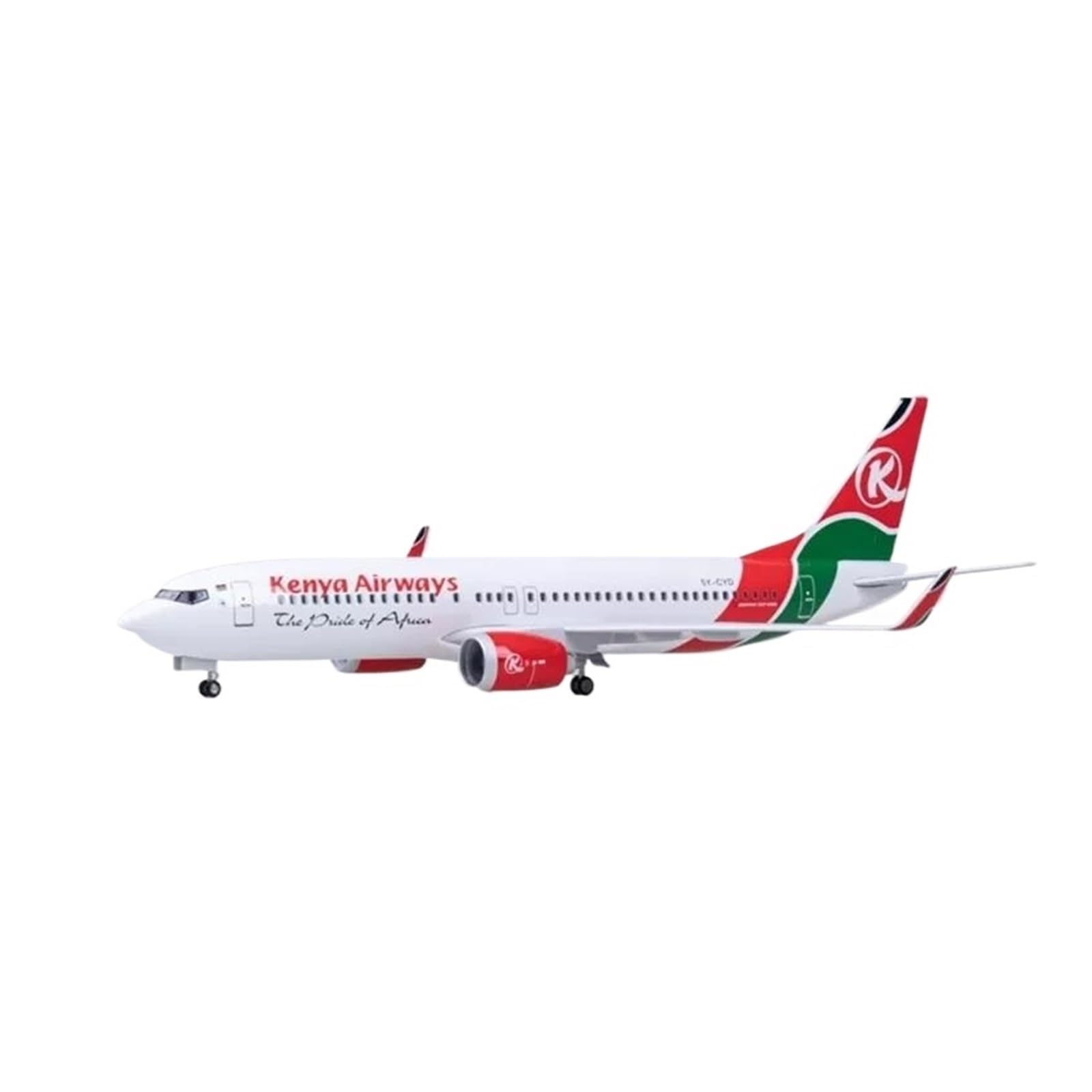 Odlewane zabawki samolotowe w skali 1/85 dla samolotu B737 MAX kenia samolot ze światłem i kołem odlewany model samolotu z żywicy Model kolekcjonerski samoloty do kolekcji (bez światła)