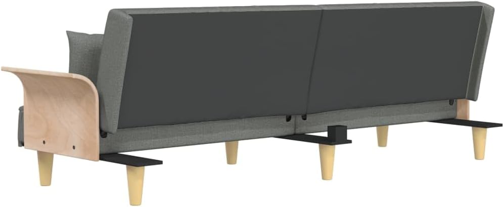 Sofa Bed Dark Grey Fabric (100% Polyester) Living Room Furniture