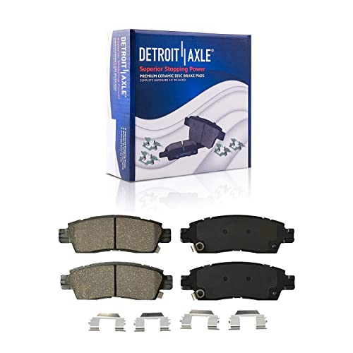 Image of Detroit Axle - Rear Drilled Rotors & Brake Pads + 24pc Wheel Lug Nuts | w /keys Replacement for Chevy Traverse GMC Acadia Enclave Outlook - 30pc Set