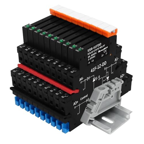 (10pcs) Solid State Relais DD 3.3V 3V 5V 12V 24V 1.5A,Signalrelais für PLC,Kontaktlos DC zu DC;Eingang:3-32VDC;Ausgang:5-60VDC;Din Rail,Hutschienen,Halbleiterrelais,Relay