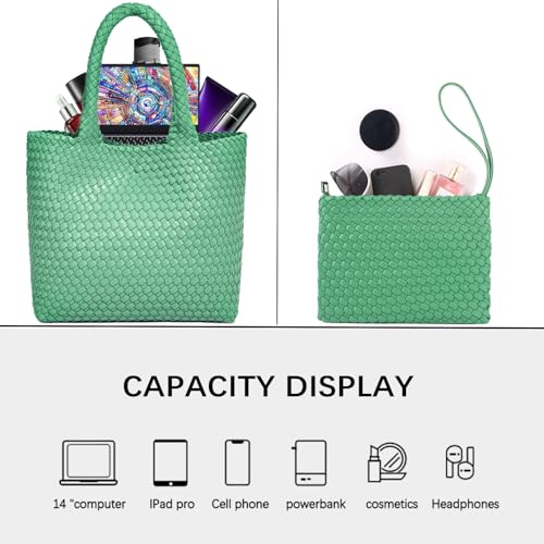 Image of JINMANXUE Fashion Woven Bag Shopper Bag Travel Handbags and Purses Women Tote Bag Large Capacity Shoulder Bags