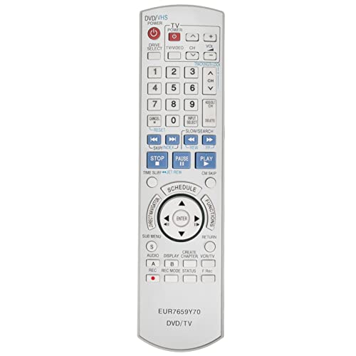 VINABTY EUR7659Y70 Replaced Remote Control Suitable for Panasonic DVD Recorder DMR-ES45VS DMR-ES35V DMR-ES45 DMR-ES46 DMR-ES46V DMR-ES36V DMR-ES25S DMR-ES46VS DMR-ES45V DMR-ES35VP DMR-ES35VPC
