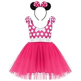 fasching kleider für mädchen ♥【EXQUISIT DESIGN】 Entzückende Kinder Mädchen Gepunktet Tutu Kleid. Niedliches Cartoon Ohr Stirnband mit Tupfen Schleife. V-förmiger Ausschnitt, Ärmellos Puffärmel, rückenfreies Design, bedruckt mit süßem Tupfenmuster. Ein niedlicher Schleife auf der Vorderseite des Mieder, super lieblich. Mehrschichtiger Rock, 3 Lagen Tüll und 1 Lagenfutter verleihen diesem Kleid Fülle. Der satingürtel kann hinten mit einem großen Schleife verbunden werden