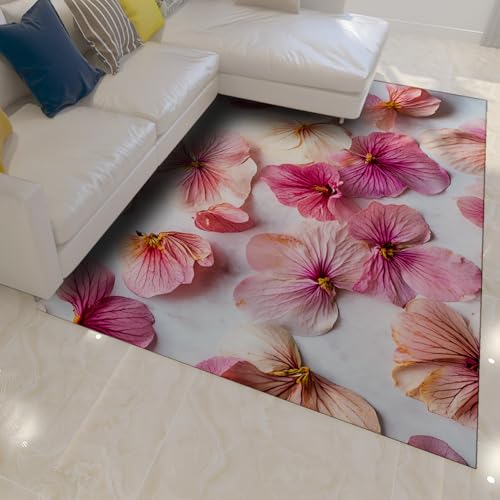 Tapis imprimé 3D fleurs roses réalisme visuel exceptionnel - 2