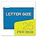 Pendaflex Reinforced Hanging File Folders, Letter Size, Blue, 1/5 Cut, 25/BX (4152 1/5 BLU)