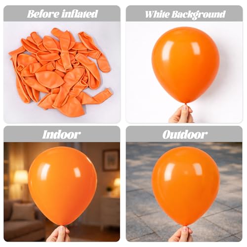Image of Voircoloria 66pcs Orange Balloons 12inch Burnt Orange Latex Party Balloons for Thanksgiving Day, Fall Theme Party, Wedding, Birthday, Halloween, Baby Shower, Anniversary Party Decorations