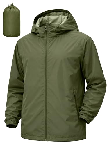 UIQUR Men's Rain Jacket Windbreaker Waterproof Jacket Raincoat Cycling Running Hiking Gear Hood...