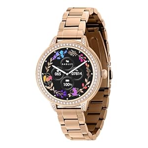 RADLEY Smart Series 33 Amoled HD Smart Watch for Women with 100+ Sports Modes, Heart Rate, Step Counter,IP68, Fitness Tracker, Sleep Monitor and Stainless Steel Rose Gold Plated Strap for IOS Android