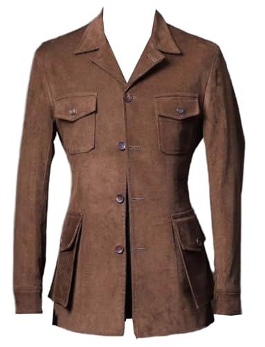 Veste de costume en daim homme blazer boutonnée veste casual