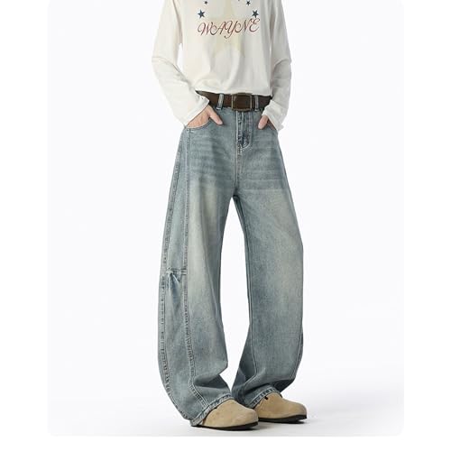 Baggy Jeans Men Washed Barrel Jeans Men Vintage Casual Streetwear for Skater Wide Leg Denim Pants Parachute4
