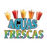 Die-Cut Sticker Multiple Sizes Aguas Frescas Restaurant & Food Aguas Frescas Indoor Decal Concession Sign Blue...