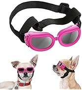 FranyyCo Small Dog Sunglasses UV Protection Goggles Goggles With Adjustable Straps, Frame With Br...
