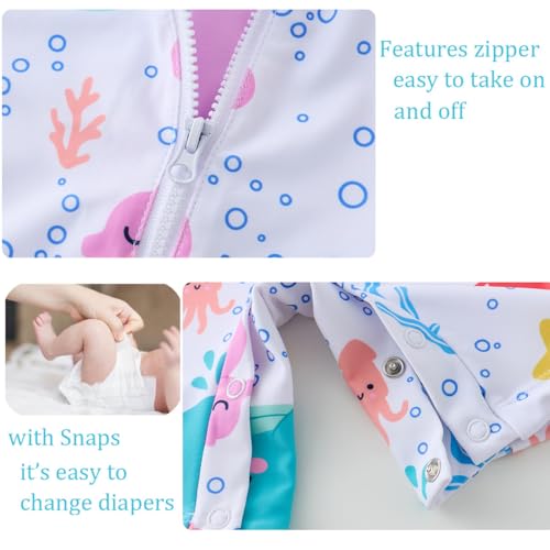 Image of UMELOK Baby Girl Swimsuit Infant UPF 50+ Bathing Suit Size Months
