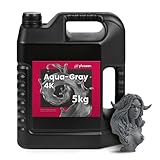 phrozen Aqua 4K Resin for High-Precision 3D Printing,405nm LCD UV-Curing Photopolymer Resin for Low Shrinkage, Great Detail, Low Odor, Non-Brittle (Gray, 5KG)