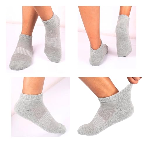 Image of Women Cotton No Show Mesh Socks Low Cut Breathable Reinforced Double Layer Cushioned Seamless Ribbed Instep Firm Grip