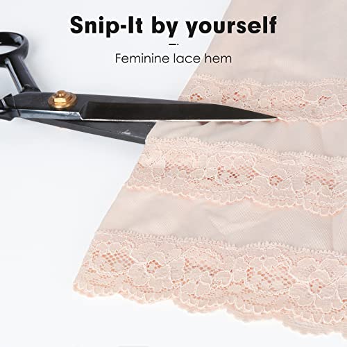 Image of Half Slips for Under Dress Women Underskirt Dress Extender Lace Trim Knee Length