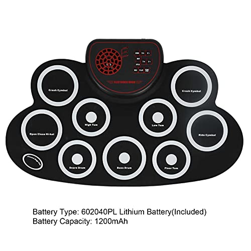 Conjunto de almofadas eletrônicas, almofada de treino de tambor, 10 níveis de volume de som leve par