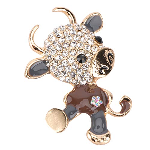 Broche vache étincelante pour sublimer vos écharpes et vestes en soirée