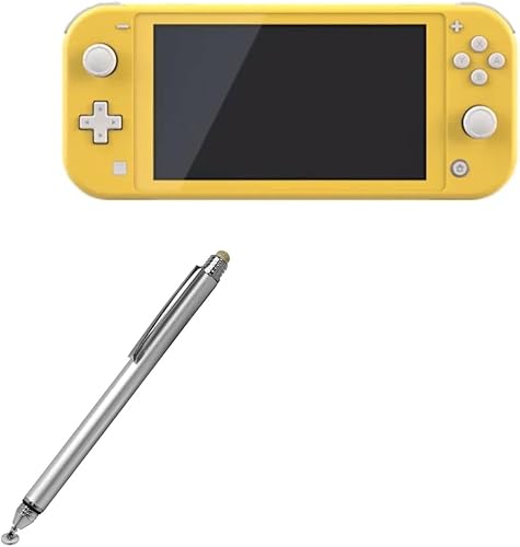 BoxWave Lápiz capacitivo compatible con Nintendo Switch Lite, lápiz capacitivo DualTip, punta de fibra de disco capacitivo, color plateado metálico