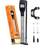 Tiakia Fahrrad Dämpferpumpe Digital 2-in-1 mit Manometer 320PSI Für Luftdämpfer und federgabel, Tragbare Aluminium fahrradpumpe reifenpumpe Fahrrad Rahmenpumpen,Für Schrader/Presta (Silber)