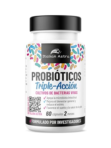 Probióticos y Prebióticos Intestinales 15 Mil Millones de Cepas - Estrés, Sueño y Bienestar Digestivo - Lactobacillus Rhamnosus y Plantarum - 60 Cápsulas 2 Meses
