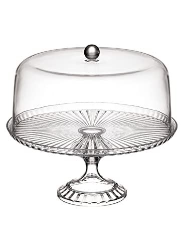 CB Japan UCA Cake Stand with Dome Lid, Size 8, Clear, Plastic, Cake Stand & Dome, L