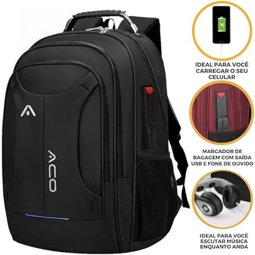 Mochila Bolsa Masculina Feminina Notebook Reforçada Anti Furto Semi Impermeável Escolar Faculdade Tr
