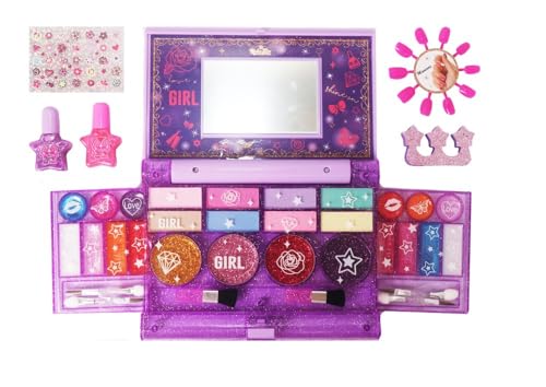 Kit Estojo de Maquiagem com Espelho Conjunto Completo de Maquiagem Compacto e Prático