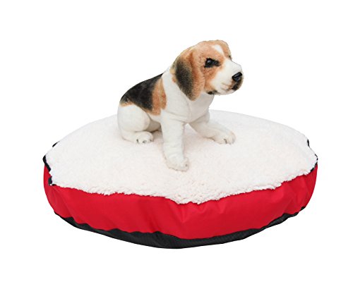 Long Rich Happycare Textiles Durable Oxford To Sherpa Pet Cave And Round Pet Bed, 25", With Removable Top And Insert #TOP6