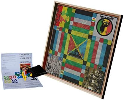 Jamaican Ludo Rasta Edition (Ludi/Ludy/Loodi) | 24×24 Inch Large Board Game | Family Game Night Activity | Fun Easy Multi-Player Entertainment | Rastafarian Culture Selassie