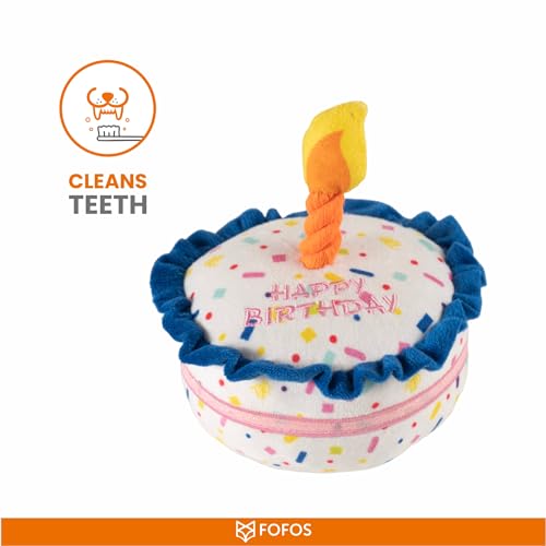 Image of BarkButler x Fofos Birthday Cake Plush - Soft & Squeaky Toys for Dogs, Dog Toys for Medium Dogs (0-20kgs) - Multicoloured
