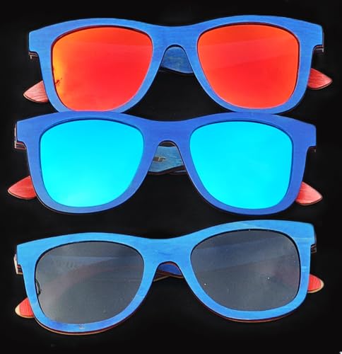 Image of Wood Sunglasses | Polarized | Vintage Wooden Frame | 100% UVA /UVB Protection | Bamboo Case | Men Women