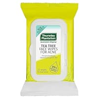 Thursday Plantation Tea Tree Face Wipes for Acne, 25 count