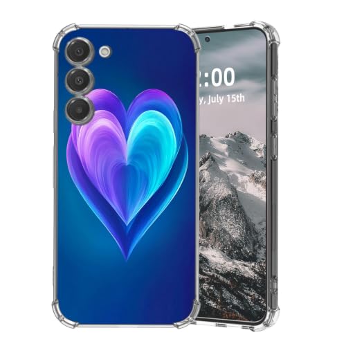 SFJAXYOV for Samsung Galaxy S23+ Plus Case, Layered Purple Blue Hearts Slim Fit Phone Case, Shockproof Cover for Samsung Galaxy S23+ Plus 6.6"