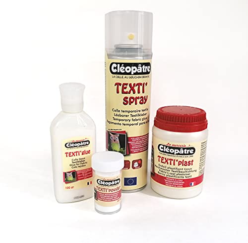 Cléopâtre Sprühkleber, repositionierbar, für Textilien und Stoffe, transparent, wiederverwendbar, 250 ml