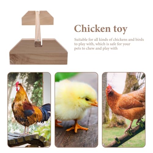 Image of Ipetboom Chicken Perch Natural Wooden Bird Perch Stand for Hens Chicks and Small Birds Indoor Chicken Coop Accessories 15.74 X 5.90 X 2.55 in Bird Playground
