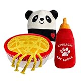 TONBO Cute Food Plush Dog Toys (Noodle Combo)