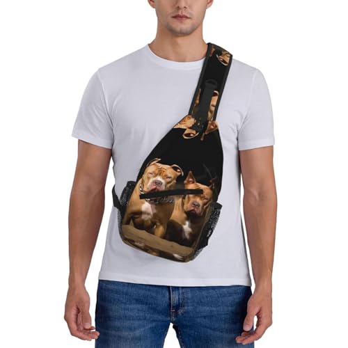 Pitbull Dogs Sling Bag For Women Men Travel Hiking Backpack Crossbody Shoulder Chest Bags Casual Daypack2