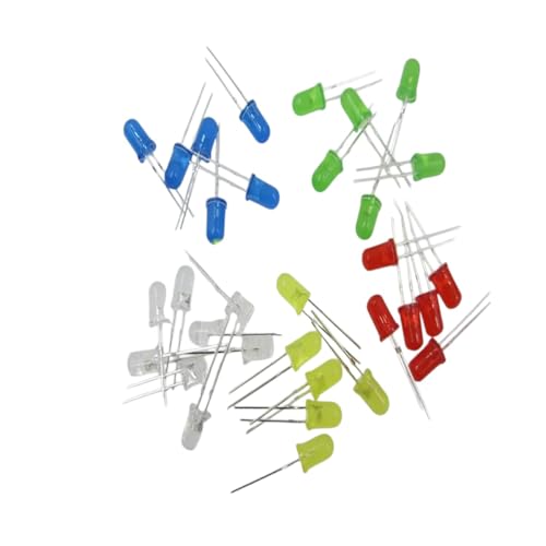 5valuesx200pcs=1000pcs �E���g�����C�g ���b�h/�O���[��/�u���[/�z���C�g/�C�G���[ �����P�x 5mm ���E���h LED �_�C�I�[�h F5 �V���� 2025 ���� �M�����̍����d�q���i�A���x�A���肵���p�t�H�[�}���X