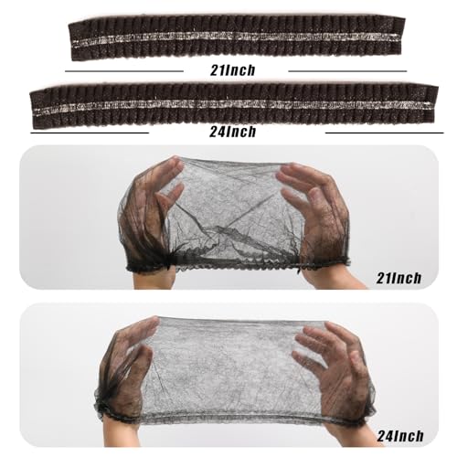 Smilco 100pcs/Pack Black Disposable Bouffant Caps,24inches Hair Net, Elastic Dust Cap for Hair Nets Food Service, Non-Woven,Salon,Spa,Kitchen Head Cover (Black)