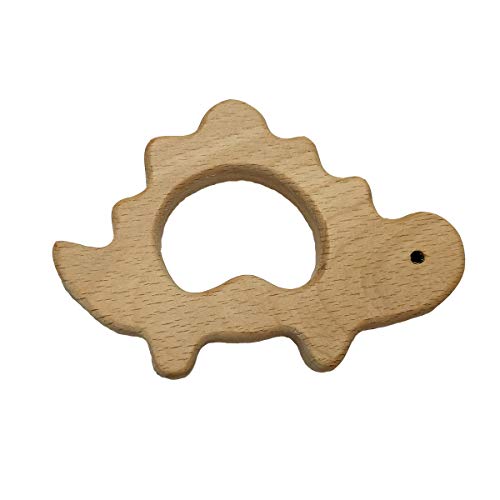 Image of 2pcs Beech Wooden Dinosaur Montessori Toys Home Decorations Wood Cartoon Animal Craft for Painting Party Photography Tabletop Adorns (Dinosaur 2pcs)