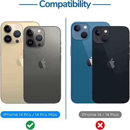Image of for iPhone 14 Pr /14 Pro Max Camera Lens Protector Tempered Glass Screen Protector, Anti-Scratch Premium Tempered Glass Film Aluminum Alloy 3D Lens Ring-(3 Pack, Gold)