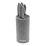Blackmoor 66919 5-Piece Knife Set/Comes with Freestanding Storage Block/Stainless Steel Knives/Non-Stick Grey Marble Coating/Easy Clean/Modern & Stylish Kitchen Accessory