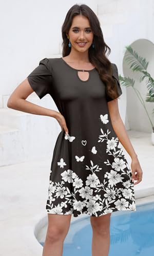 Image of COSSEN Women's Summer Casual Tshirt Dress Crew Neck