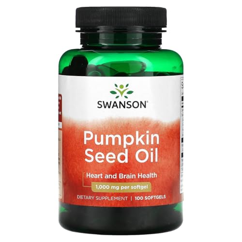 Swanson Pumpkin Seed Oil - High Bioavailable EFAs - (100 Softgel Capsules, 1000mg Each)