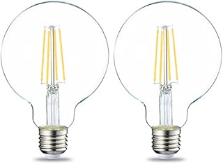 Amazon Basics LED E27 Edison Screw Globe G93 Bulb, 7W (equivalent to 60W), Clear Filament, Non Dimmable - Pack of 2